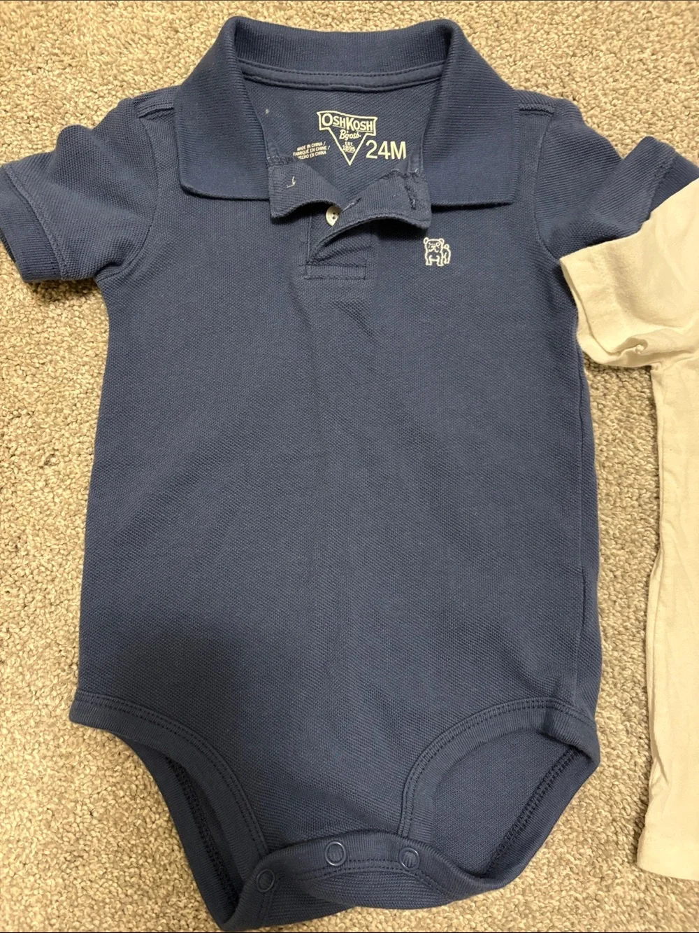 Oshkosh toddler boy Navy Polo onesie & 'I ♥ DAD' Tee Set 24 months